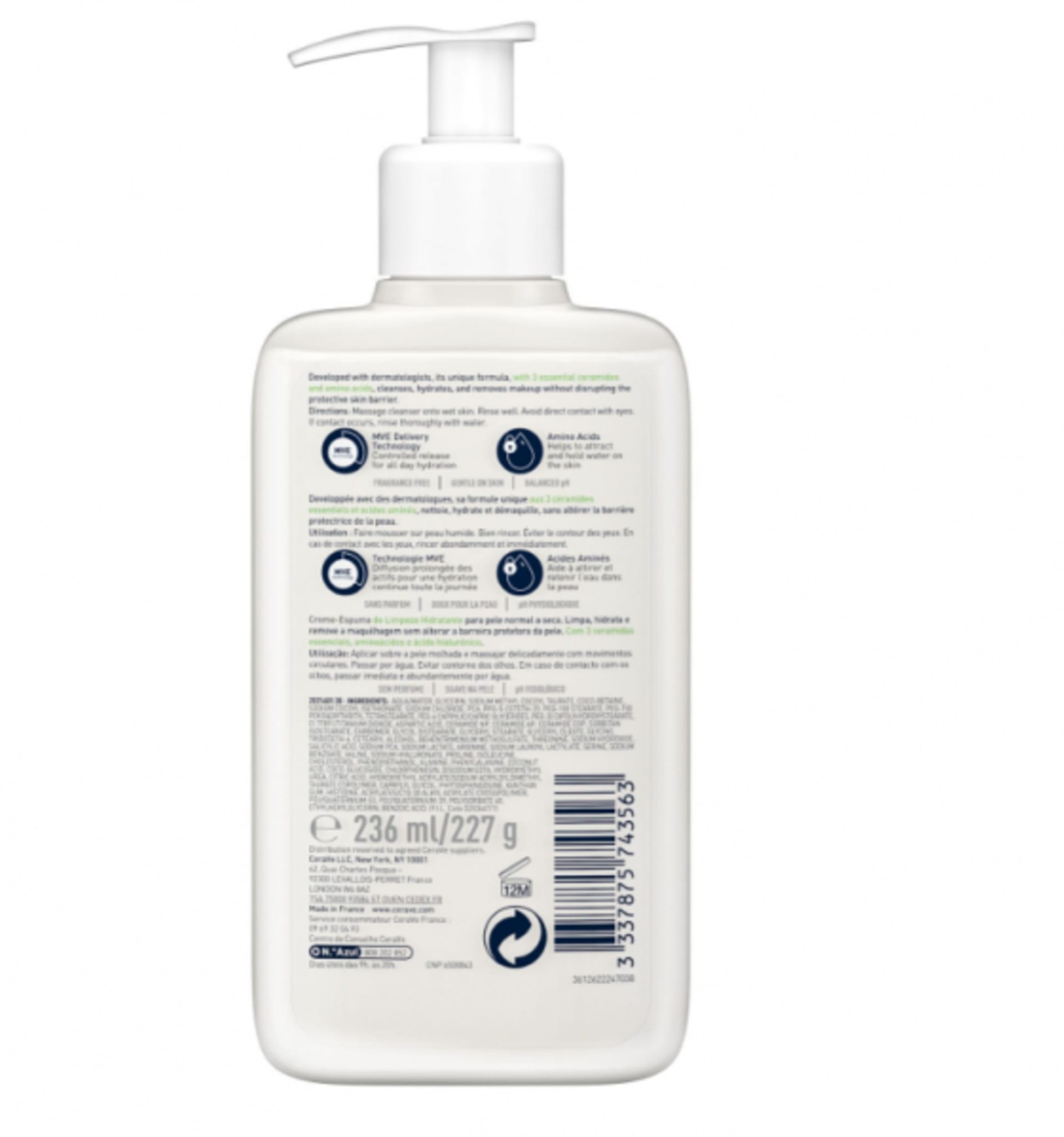 CeraVe Hydrating Cream-To-Foam Cleanser